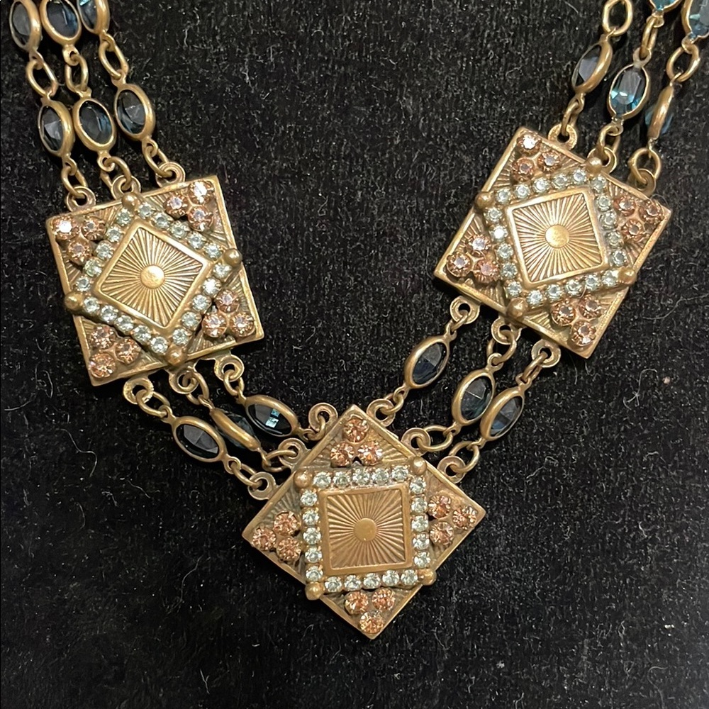 SORRELLI Vintage Gold and Blue Necklace - Picture 5 of 9